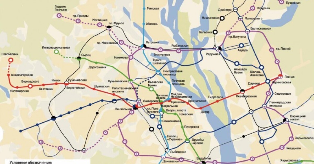 Схема метро Киева | infoportal.kiev.ua