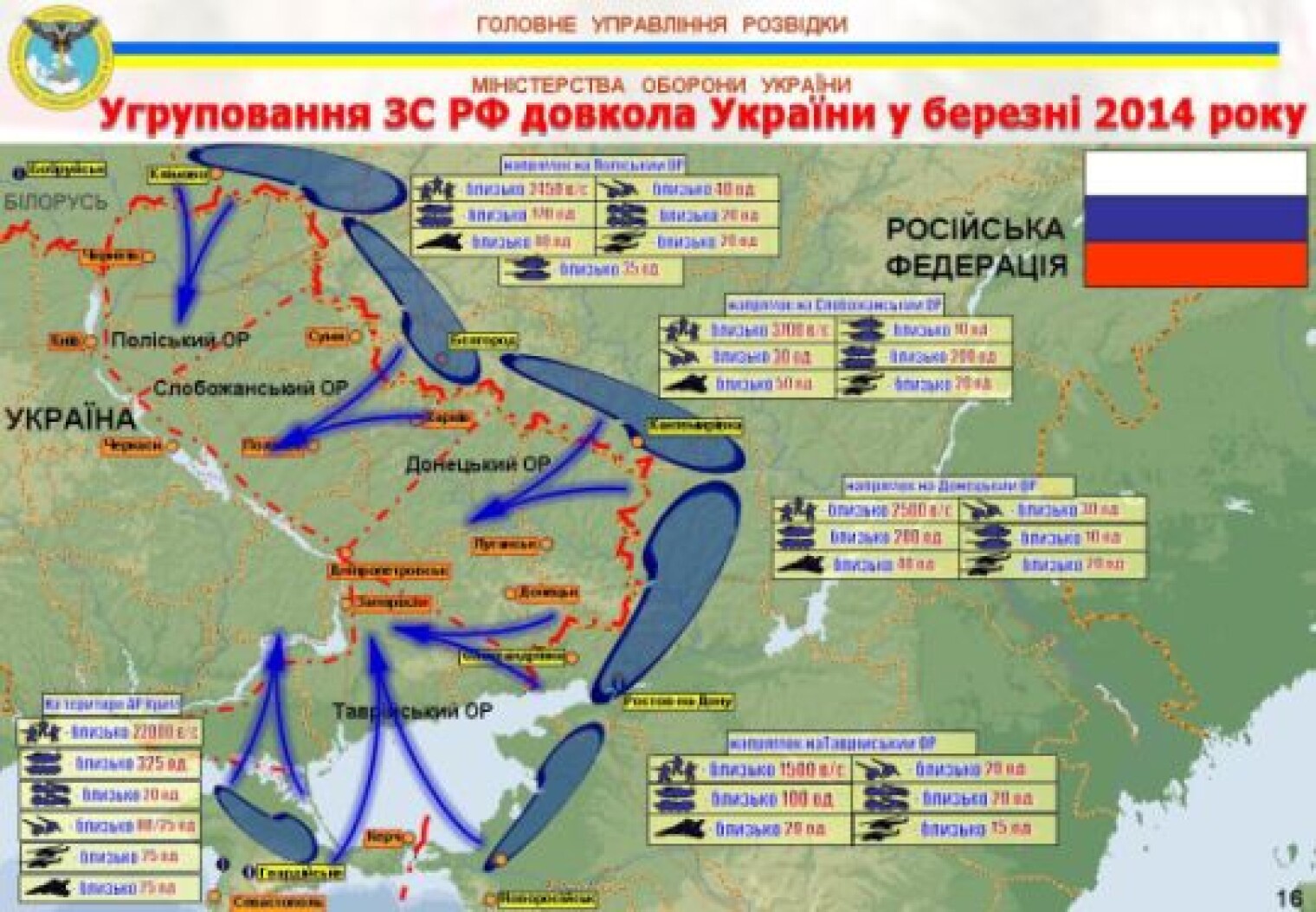 Карту движения российских войск