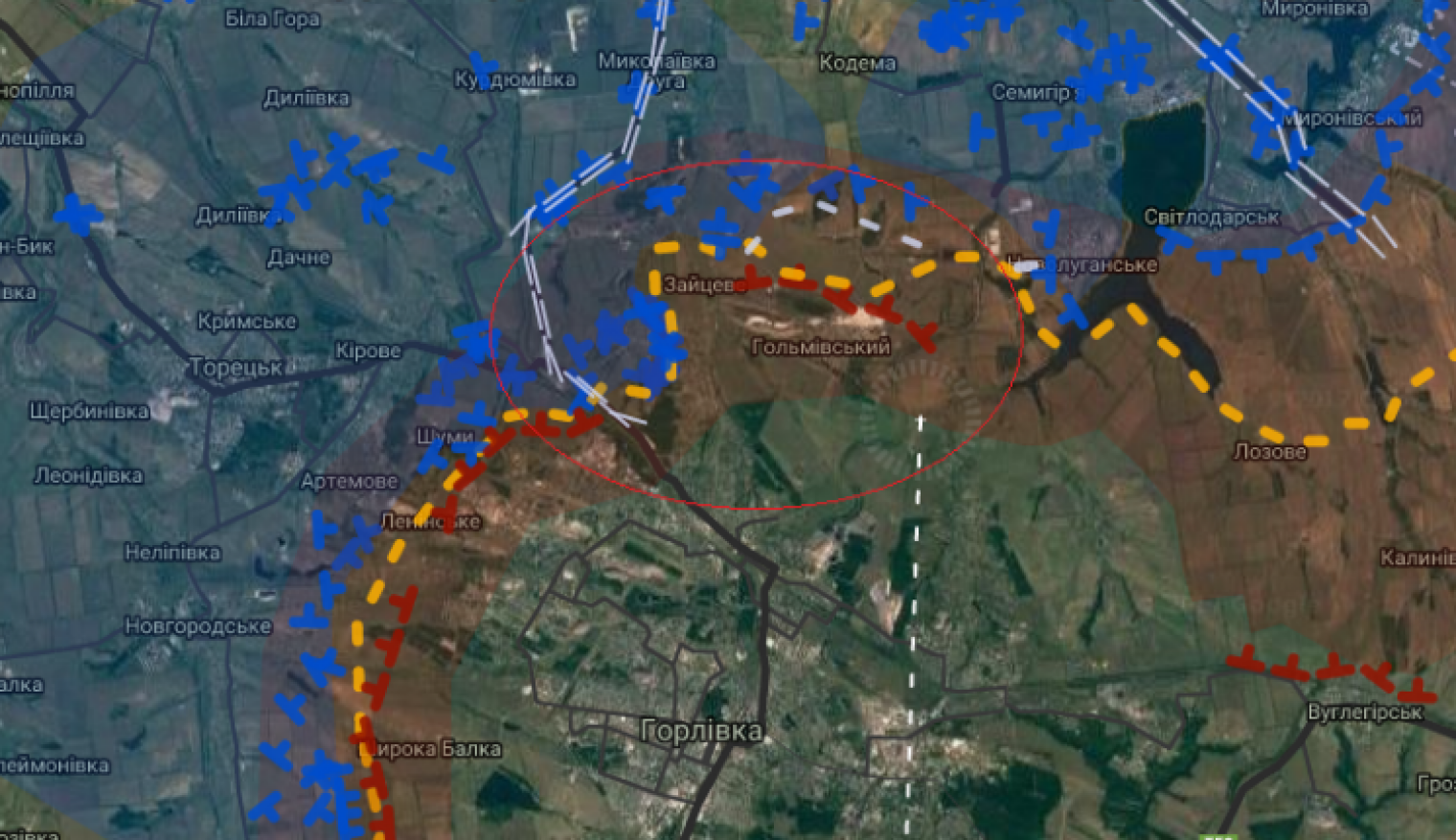 Карта боев под донецком