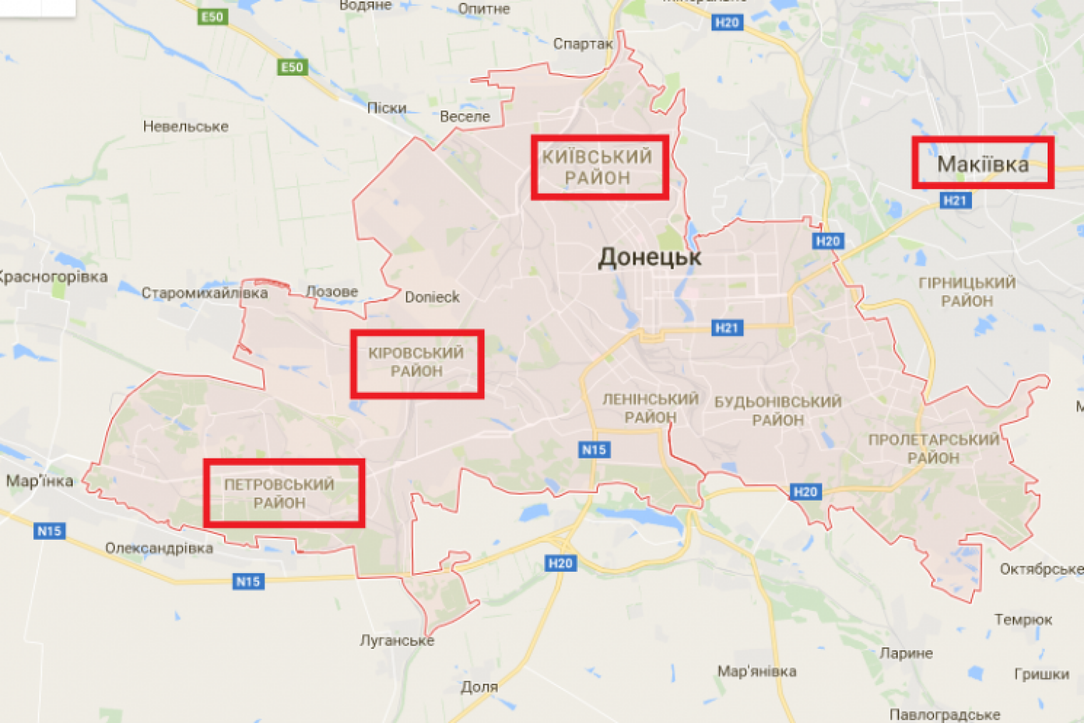 Донецк поселок северный карта