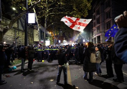 Протесты против фальсификации выборов в Грузии. Фото: Getty images