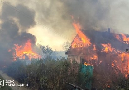 Пожар в Харьковской области