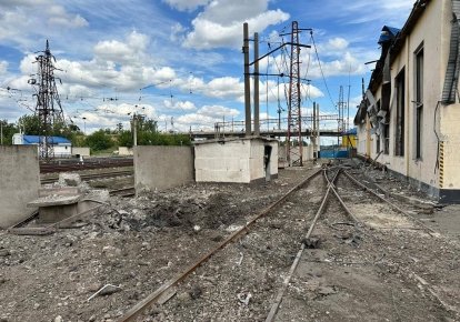 Обстрел железной дороги в Покровске