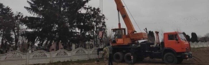 В Дубно главную новогоднюю елку привезли с кладбища (ВИДЕО)