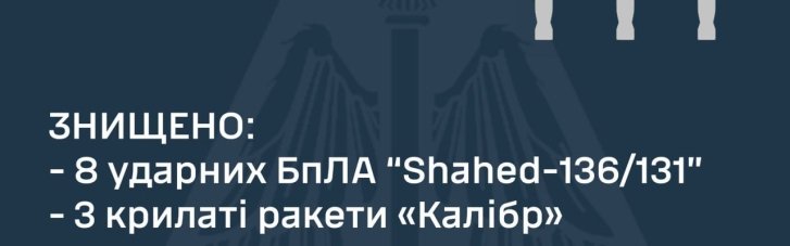 У Повітряних силах розповіли чим і звідки атакували вороги цієї ночі