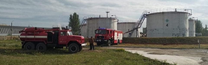 В Николаеве загорелся резервуар с дизельным топливом (ФОТО)