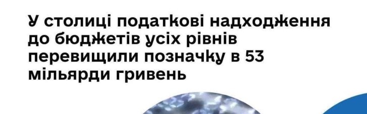 У 2021 року кияни сплатили до бюджетів усіх рівнів понад 53 мільярди гривень податків