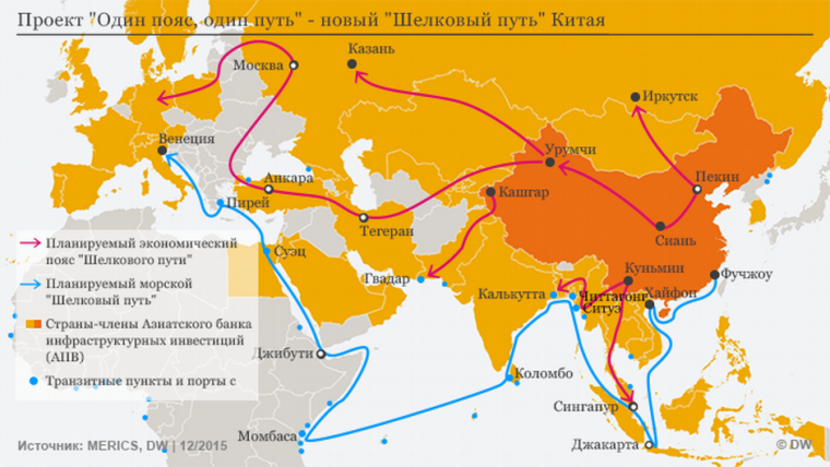 Новый шелковый путь Китая / Источник: DW