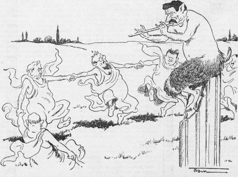 Тут і далі – карикатури з емігрантської газети "Відродження", 1925-40 р.р.
