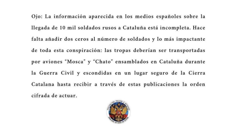 Текст заявления посольства РФ в Испании выдержан в хамски-ироничном стиле